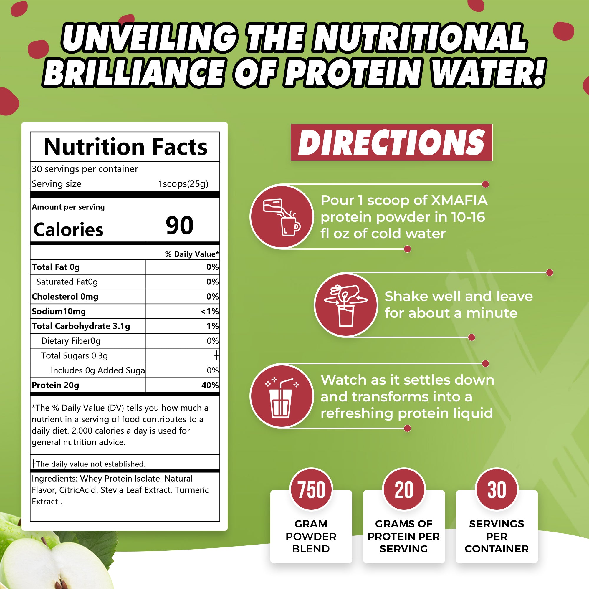 Protein Water -  Apple